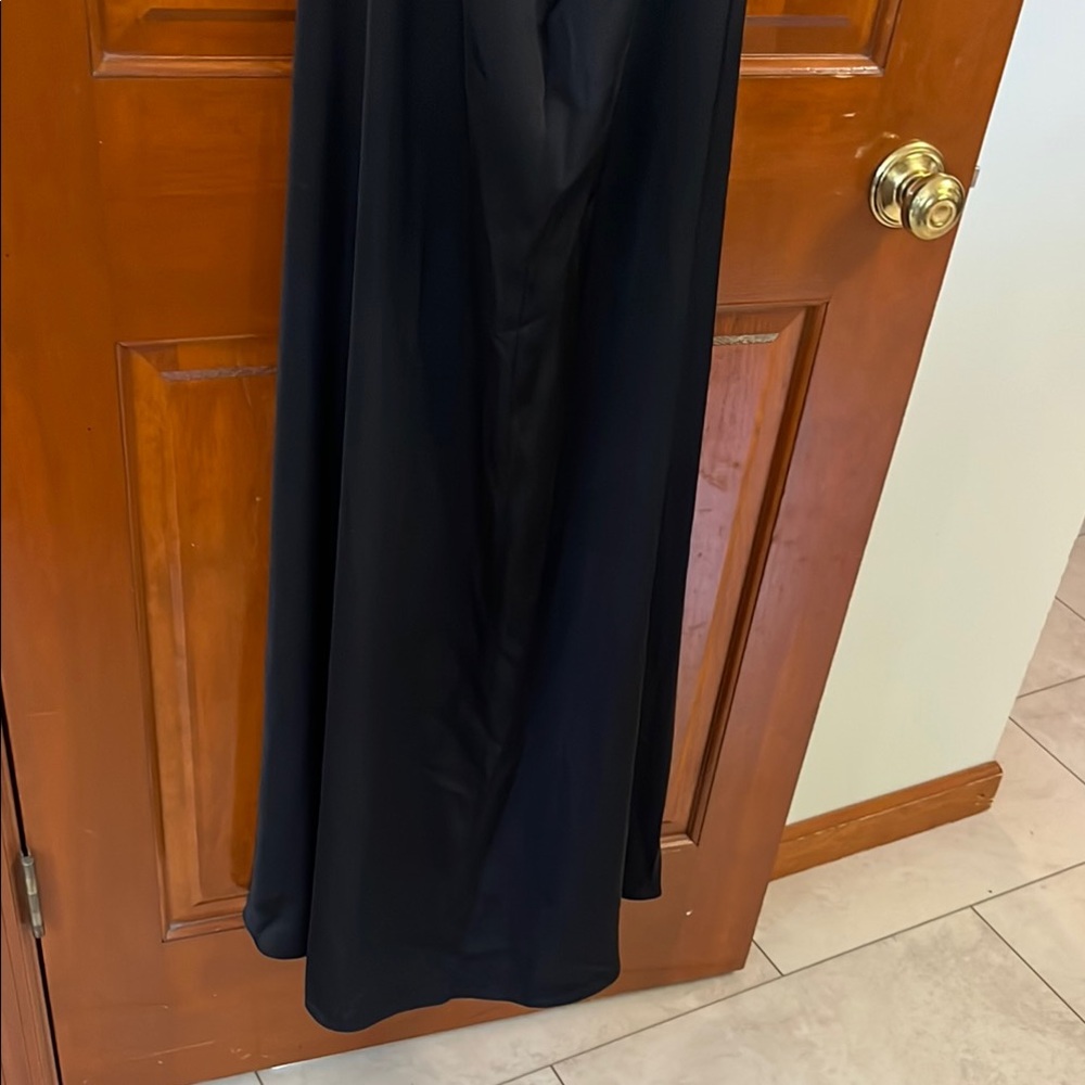 Azazie Black Sheath Halter Dress Night Out - Picture 8 of 11